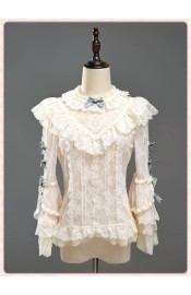 Twin Bears Antique Gemstone Fragrance Lace Blouse(1st Pre-Order/3 Colours/Full Payment Without Shipping)